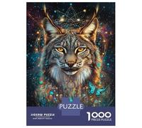 Puzzle pour Adultes 1000 Pièces Lynx Cosmos Vision Puzzle Jeux Relaxants Défi Difficile Cadeaux Uniques pour Anniversaire Et Noël 52x38cm/1000pcs