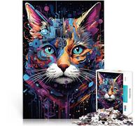 Puzzle pour Adultes 1000 pièces Machine à tête de Chat Cyborg Défi Difficile pour soulager Le Stress Idées Cadeaux 75x50cm