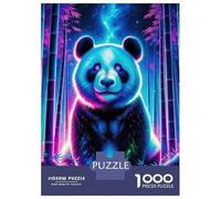 Puzzle pour Adultes 1000 Pièces Magical Neon Panda 01 Puzzles pour Adolescents Jeux Amusants Analyse Et Logique Difficile Et Stimulant 38x26cm/1000pcs