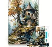 Puzzle pour Adultes 1000 pièces Maison dans Les Arbres Articulations Lisses Naturelles Jeu de Concentration Amusant Jeu Occasionnel Cadeau d'anniversaire Amusant (38x52cm)