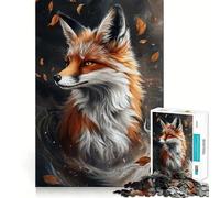Puzzle pour Adultes 1000 pièces « Majesté du Renard d'automne » Découpe précise,Jeu de réflexion et de détente,Cadeau Artistique de Noël (50x75cm)