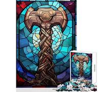 Puzzle pour Adultes 1000 pièces Marteau Mjolnir Thor Jouet Décoration Murale Œuvre d'art Cadeau Jeu éducatif Difficile et Stimulant (Dimensions 38x26cm)