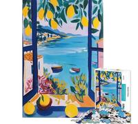 Puzzle pour Adultes 1000 pièces Matisse Citrons Mer Méditerranée Jeu de Manipulation Jeu intellectuel Cadeau pour Femmes et Hommes Anti-Stress (Dimensions 50x75cm)