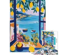 Puzzle pour Adultes 1000 pièces Matisse Citrons Mer Méditerranée Jeux relaxants Défi cérébral Jouet addictif Activités familiales (Dimensions 38x26cm)