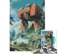 Puzzle pour Adultes 1000 pièces Mécha géant dans la forêt Casse-tête pour Adolescents Jeu de réflexion Amusant et Humoristique pour Les Joueurs (Dimensions 38x26cm)