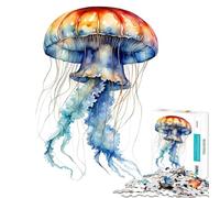 Puzzle pour Adultes 1000 pièces Méduse Aquarelle Jeu de réflexion addictif Jouet pour cultiver la Patience Idée Cadeau Décoration Parfaite (Dimensions 38x26cm)