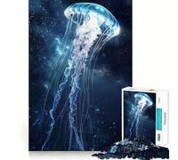 Puzzle pour Adultes 1000 pièces Méduse céleste,découpe Premium,Jeu Intelligent,Jouet de réflexion,Divertissement,Cadeau Artistique de Noël (38x26cm)