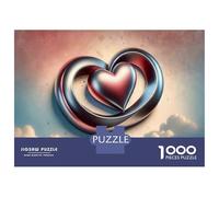 Puzzle Pour Adultes 1000 Pièces Metallic Heart Decorations for Valentine's Day Puzzles Pour Adultes, Jouet, Décoration Murale, Cadeaux Pour Femmes, Cadeaux Uniques Pour Anniversaire Et Noël 52x38cm/10