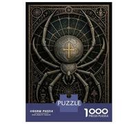 Puzzle pour Adultes 1000 Pièces Metallic Spider Cross - Gothic Medieval Insect Poster Puzzles pour Adultes, Jouet, Décoration Murale, Améliore La Mémoire, Idéal comme Cadeau 70x50cm/1000pcs