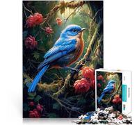Puzzle pour Adultes 1000 pièces Mignon Petit Oiseau Bleu Jouets de Jeu pour Cadeau Familial Convient aux Couples 50x70cm