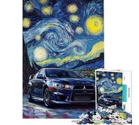 Puzzle pour Adultes 1000 pièces Mitsubishi Evo Nuit étoilée Jeu Amusant et Difficile Cadeau Unique pour Un Anniversaire ou Noël (Dimensions 38x52cm)