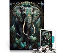 Puzzle pour Adultes 1000 pièces Monde Imaginaire Éléphant Fabriqué en Carton pour Les 14 Ans et Plus Jeu Familial pour et Une œuvre d'art。Taille：38x52cm/14.96x20.47pouce