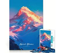 Puzzle pour Adultes 1000 pièces Mont Blanc Summit Jointure Lisse Jeu Amusant de résolution de problèmes Jeu décontracté pour Les Anniversaires et activités artistiques (38x52cm)