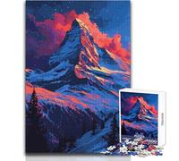 Puzzle pour Adultes 1000 pièces Mont Cervin Pixel Art Jeu éducatif Familial Motif à Assembler Cadeau de Père Noël Secret Dimensions 50x75cm