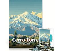 Puzzle pour Adultes 1000 pièces Montagne Cerro Torre Art épuré Logique Jeu Amusant et Relaxant Cadeau de Noël apaisant (38x26cm)