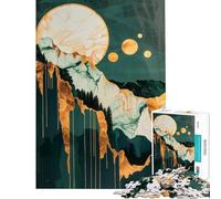 Puzzle pour Adultes 1000 pièces Montagne dorée la Nuit Jeu de réflexion et de Stimulation intellectuelle pour améliorer la mémoire (Dimensions 50x75cm)