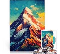 Puzzle pour Adultes 1000 pièces Montagnes Popart Séjour Anti-Stress pour Tuer Le Temps avec Affiche et Feuille de Questions correspondantes 38x26cm