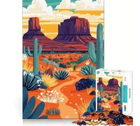 Puzzle pour Adultes 1000 pièces Monument Valley Paysage désertique d'Arizona Art aux Bords précis Exercice Mental Jeu Amusant et Calme Activité d'anniversaire (50x75cm)