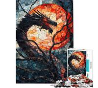 Puzzle pour Adultes 1000 pièces Mosaïque Dragon Jeu de Construction Une œuvre d'art Cadeau Unique pour Anniversaire et Noël (Dimensions 38x52cm)