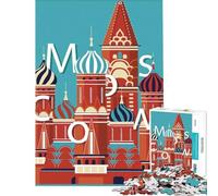 Puzzle pour Adultes 1000 pièces Moscou Russie Puzzle de Voyage pour Adultes Jeu de Construction à Faire soi-même Vacances à la Maison Passer Le Temps pour Les Jeux (Dimensions 38x26cm)