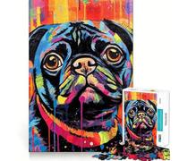 Puzzle pour Adultes 1000 pièces,Motif Carlin Noir,découpe précise,activité ludique et Intelligente,Divertissement,Cadeau d'anniversaire (38x52cm)