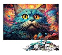 Puzzle pour Adultes 1000 pièces Motif Chat coloré et Fantastique en Bois Jouet éducatif Anti Stress 1000 pièces (75 x 50 cm)