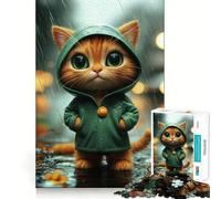 Puzzle pour Adultes 1000 pièces,Motif Chat d'automne,Bords impeccables,Jouet Amusant pour stimuler Le Cerveau,Ambiance chaleureuse et ludique,scène de Noël (38x26cm)