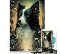 Puzzle pour Adultes 1000 pièces,Motif Chien Border Collie,Assemblage sans Couture,Jeu de Concentration,Cadeau de détente,Cadeau d'anniversaire (50x75cm)