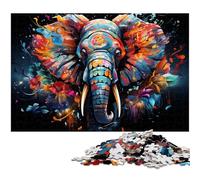Puzzle pour Adultes 1000 pièces Motif éléphant coloré Chaque pièce est Unique - Jeu Familial Stimulant et Amusant 1000 pièces (75 x 50 cm)