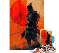 Puzzle pour Adultes 1000 pièces Motif Katana de samouraï Aube Orange Jeu de réflexion Amusant pour Toute la Famille Cadeau Unique pour Un Anniversaire ou Noël (Taille 38x26cm)