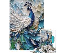 Puzzle pour Adultes 1000 pièces Motif Paon Puzzle décoratif Mural Jeu d'assemblage Parent-Enfant (38x52cm)
