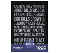Puzzle pour Adultes 1000 Pièces Motivational Words - Success Inspirational Puzzle Adulte Jeu Manuel Découpe De Précision Idéal comme Cadeau 52x38cm/1000pcs