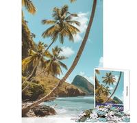 Puzzle pour Adultes 1000 pièces « Murmures côtiers de Sainte-Lucie » Jeu Anti-Stress Idée Cadeau et Jouet éducatif Jeu d'interaction Parent-Enfant Dimensions 50x75cm