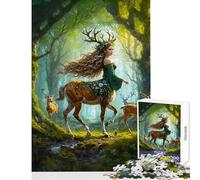 Puzzle pour Adultes 1000 pièces Murmures dans la forêt Sauvage Jeu Impossible Apprentissage Éducatif Anti-Stress Améliore l'amour Entre Les Couples (38x52cm)