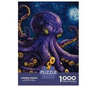 Puzzle pour Adultes 1000 Pièces Mystic Octopus Under Moonlight Puzzle Jeux Relaxants Défi Difficile Cadeaux Uniques pour Anniversaire Et Noël 52x38cm/1000pcs