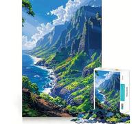 Puzzle pour Adultes 1000 pièces Napali Hawaii Pixel Art Décoration Bords Nets Jeu de réflexion Détente et Divertissement Cadeau Artistique de Noël (50x75cm)