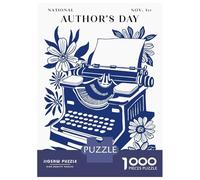 Puzzle pour Adultes 1000 Pièces National Authors Day Typewriter Illustration Puzzles pour Adolescents, Jeux Amusants, Passe-Temps Idéal comme Cadeau 70x50cm/1000pcs