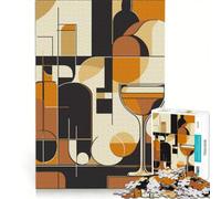 Puzzle pour Adultes 1000 pièces Nature Morte Abstraite avec Verres à vin, Jeu éducatif, pour s'amuser en Famille, idéal comme Cadeau pour Toute la Famille 50x75cm