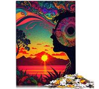 Puzzle pour Adultes 1000 pièces Nature psychédélique Décoration d'intérieur Puzzle Jouets 26x38cm Cadeau d'anniversaire Cadeaux Art Mural pour Adolescents de 14 Ans et Plus