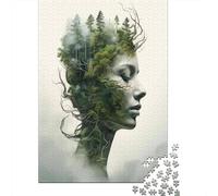 Puzzle pour Adultes 1000 Pièces Nature's Harmony Forests Embrace Human Form Puzzle pour Adolescents pour S'amuser en Famille, Défi Éducatif, Cadeau d'anniversaire Unique 70x50cm/1000pcs