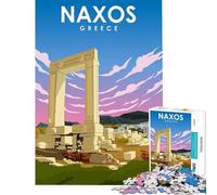 Puzzle pour Adultes 1000 pièces Naxos Affiche de Voyage d'été Jeu intellectuel et Relaxant Course de Vitesse Manuelle pour Les Amateurs de Jeux (Dimensions 38x26cm)