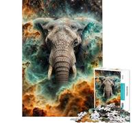 Puzzle pour Adultes 1000 pièces Nébuleuse Cosmique Éléphant Jeu Manuel Découpe de précision Cadeau Unique pour Un Anniversaire ou Noël (Dimensions 50x75cm)