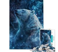 Puzzle pour Adultes 1000 pièces Nébuleuse Cosmique Ours Polaire Jeux relaxants Défi d'intelligence cérébrale Jouet addictif Activités familiales (Dimensions 38x52cm)