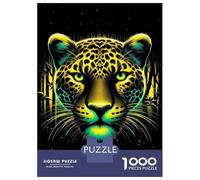 Puzzle pour Adultes 1000 Pièces Neon Leopard Wall Art Print-1 Puzzles pour Adultes, Jouet, Décoration Murale, Cadeaux pour Femmes, Cadeaux Uniques pour Anniversaire Et Noël 52x38cm/1000pcs