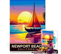 Puzzle pour Adultes 1000 pièces Newport Beach Neat Edge Decor,Jeu de réflexion,Moment de détente,Cadeau Artistique de Noël (38x26cm)