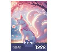 Puzzle pour Adultes 1000 Pièces Nine-Tailed Fox Cherry Blossom Puzzle pour Adolescents Difficile, Liste De Souhaits avec Le Père Noël, Jeu Amusant Et Stimulant pour Toute La Famille 52x38cm/1000pcs