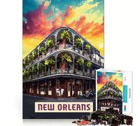 Puzzle pour Adultes 1000 pièces Nouvelle-Orléans Découpe Lisse Jeu créatif et intellectuel Temps de détente et Divertissement Cadeau apaisant pour Noël (50x75cm)