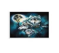 Puzzle pour Adultes 1000 pièces, Nuit de la Lune du Louppièces Parfaitement imbriquées Lettres au Dos, Pas de poussière, Cadeau pour Personnes âgées 38x52cm