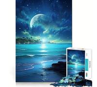 Puzzle pour Adultes 1000 pièces Océan Bleu Ciel Nocturne Assemblage Fin,activité intellectuelle Amusante et relaxante,Cadeau de Noël apaisant (38x26cm)