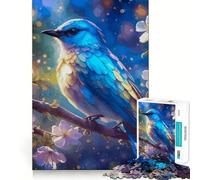 Puzzle pour Adultes 1000 pièces Oiseau Bleu sur Une Branche,Assemblage sans Couture,Jeu de Concentration,Cadeau de détente,Cadeau d'anniversaire (50x75cm)